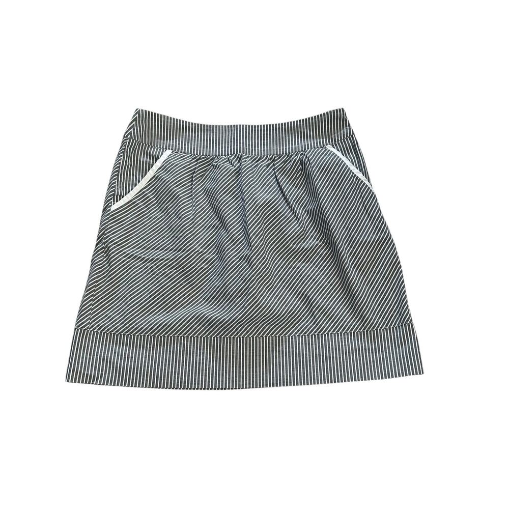Final Touch white + gray striped mini skirt